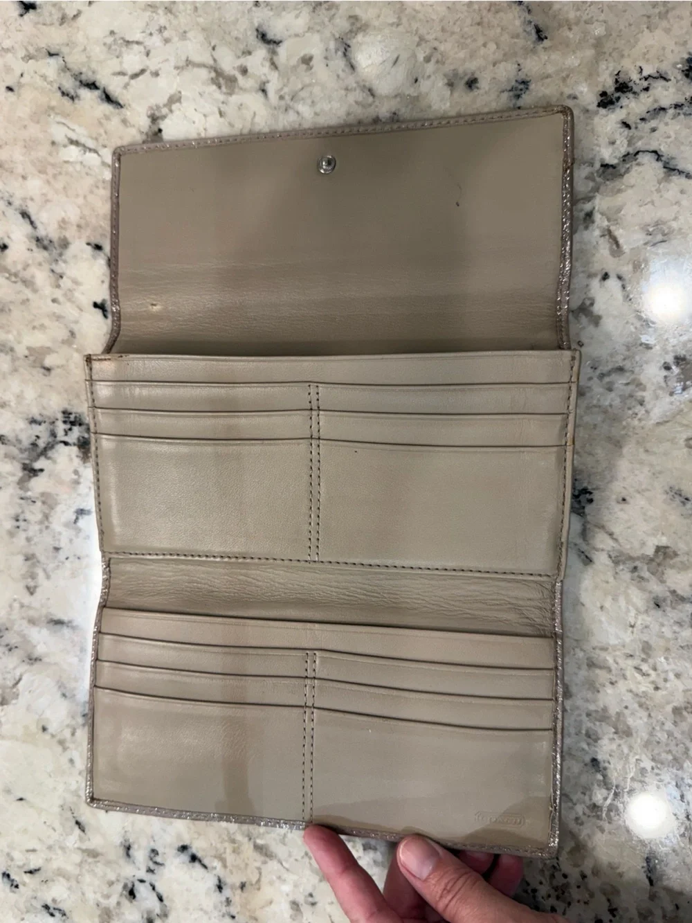 Coach EUC Metallic Pearl Leather Soho Shoulder Bag w/Wallet